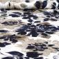 Preview: Viskose Druck Satin Blüten creme blau beige